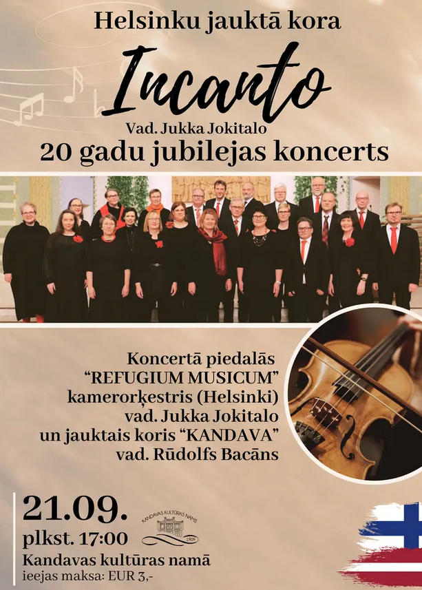 Helsinku jauktā kora INCANTO 20 gadu jubilejas koncerts