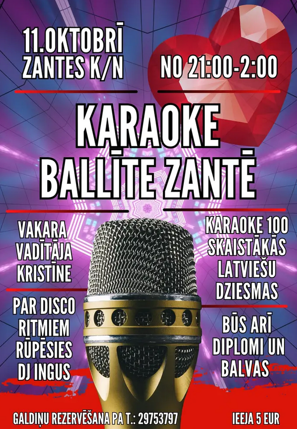 Karaoke ballīte Zantē