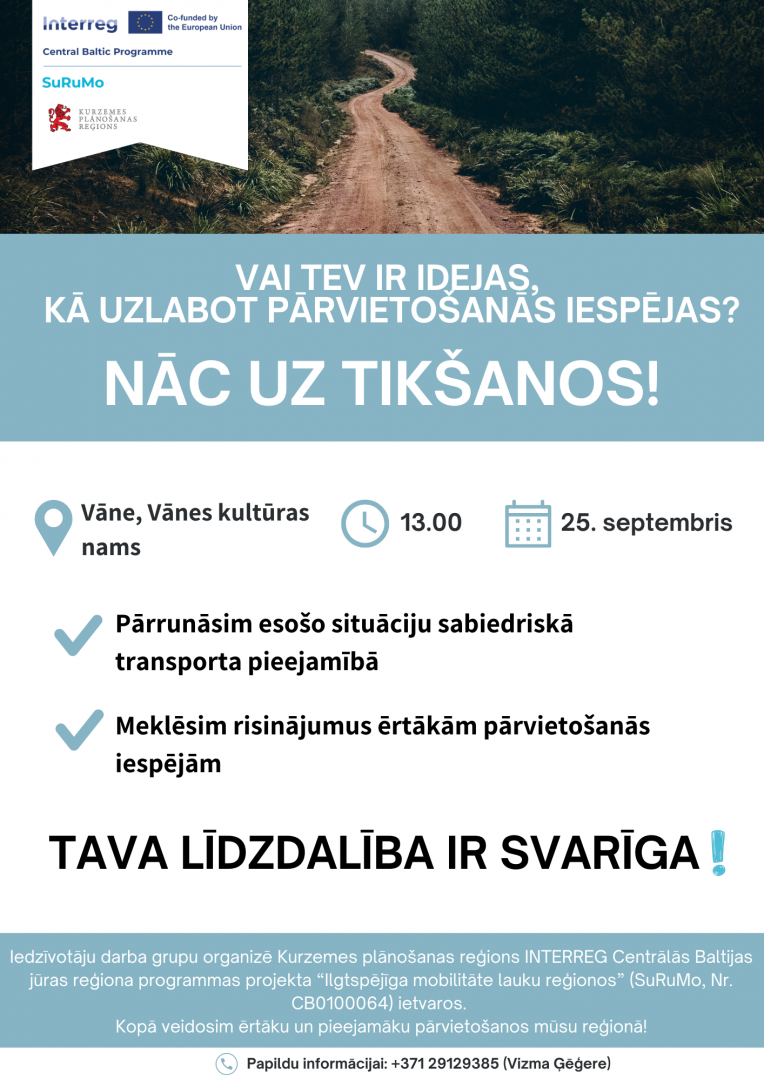 Kurzemes plānošanas reģions aicina uz diskusiju par pārvietošanās iespējām Vānē