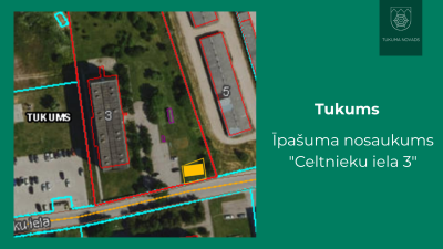 Šķirojamo konteineru atrašanās vieta Celtnieku ielā 3, Tukumā